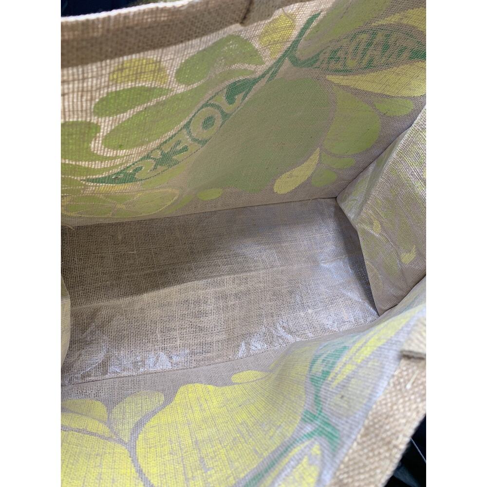 Trader Joe's Large Tote Bag Lemon and Lime Jute Burlap Reusable Shopping Bag - Picture 8 of 14